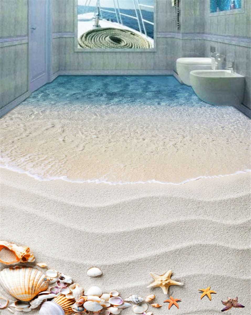 Наливной пол в ванной однотонный
